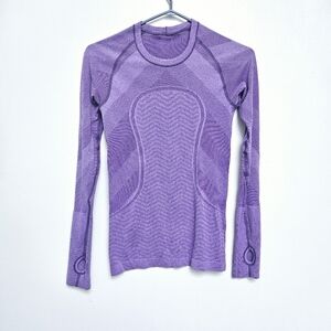 Lululemon Swiftly Tech Long  Sleeve  Top Sz 4 Peri purple Iced Iris